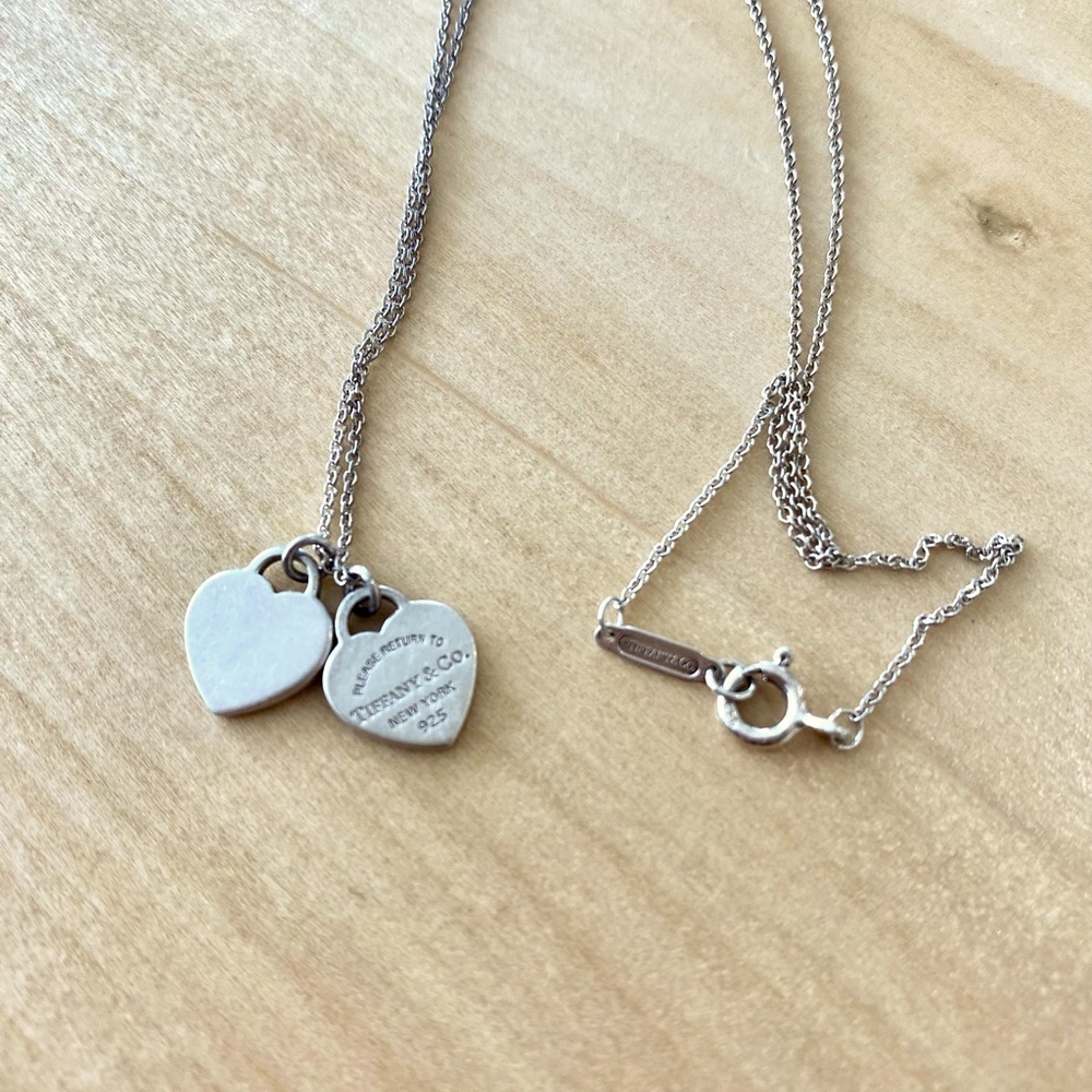 Vintage Tiffany’s Double Heart Silver Necklace